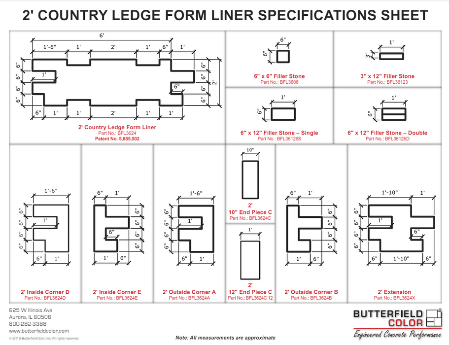 Country Ledge Form Liner