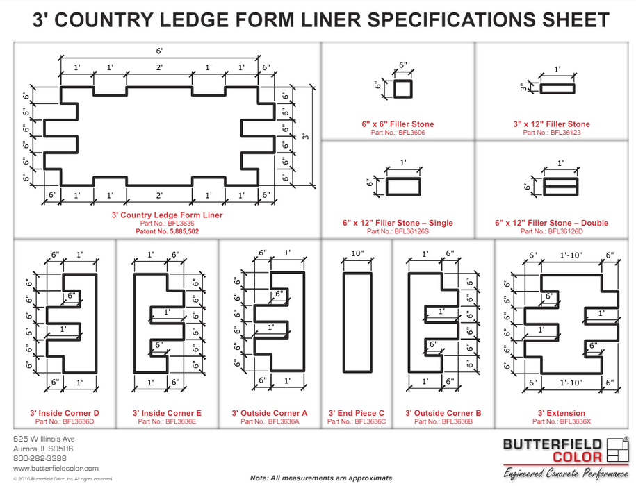 Country Ledge Form Liner